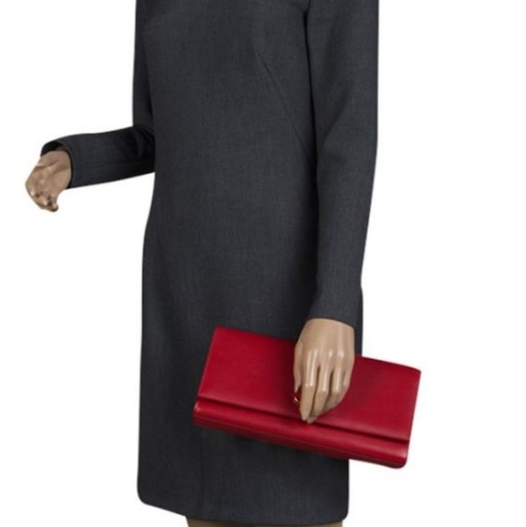 New!!! YSL SAINT LAURENT MONOGRAM CLUTCH CASSANDRE IN GRAINED POUR Kate Red!!! - Picture 8 of 11